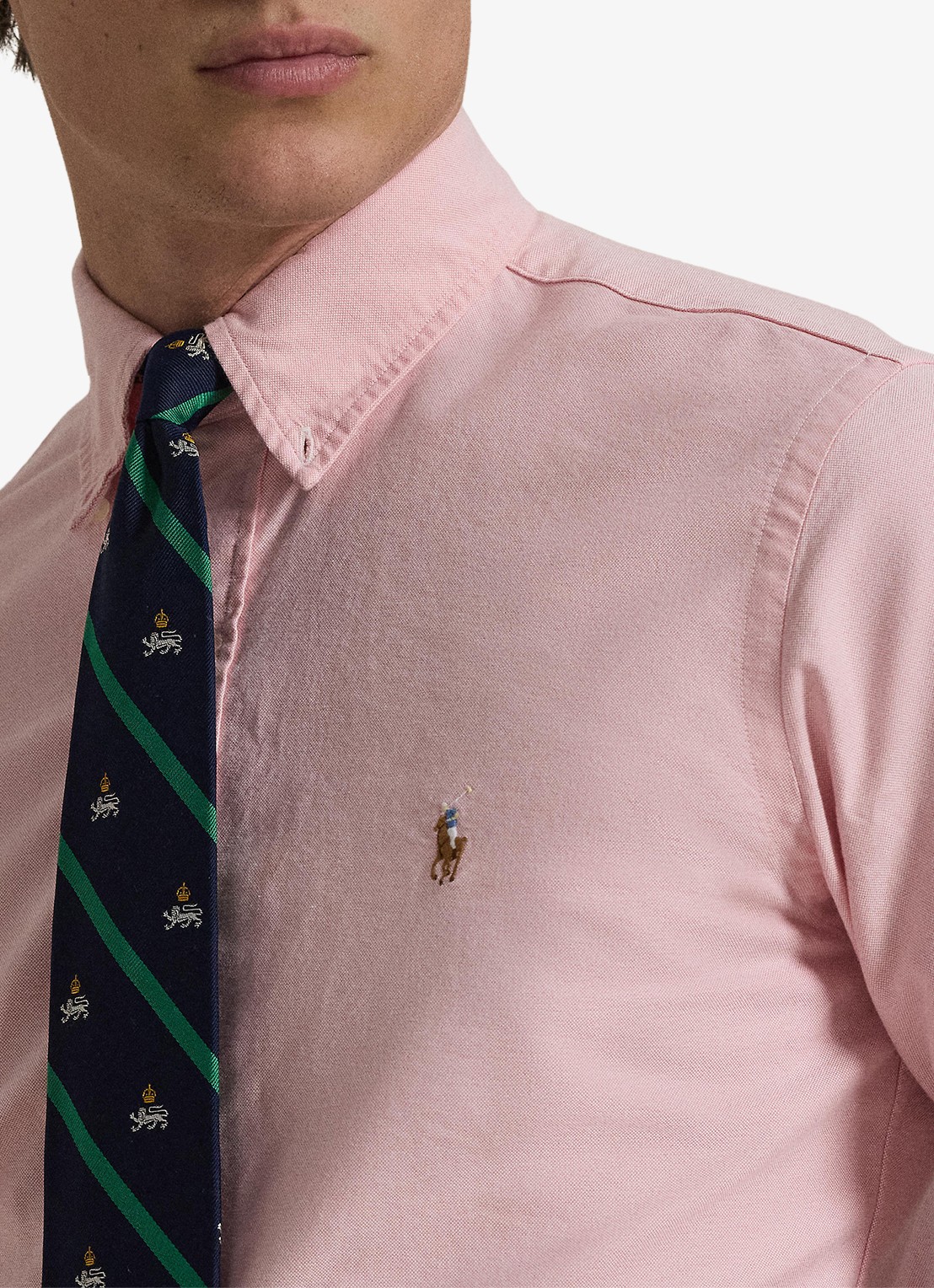 Ralph Lauren Custom fit overhemd met logoborduring - detail 2 pink / roze