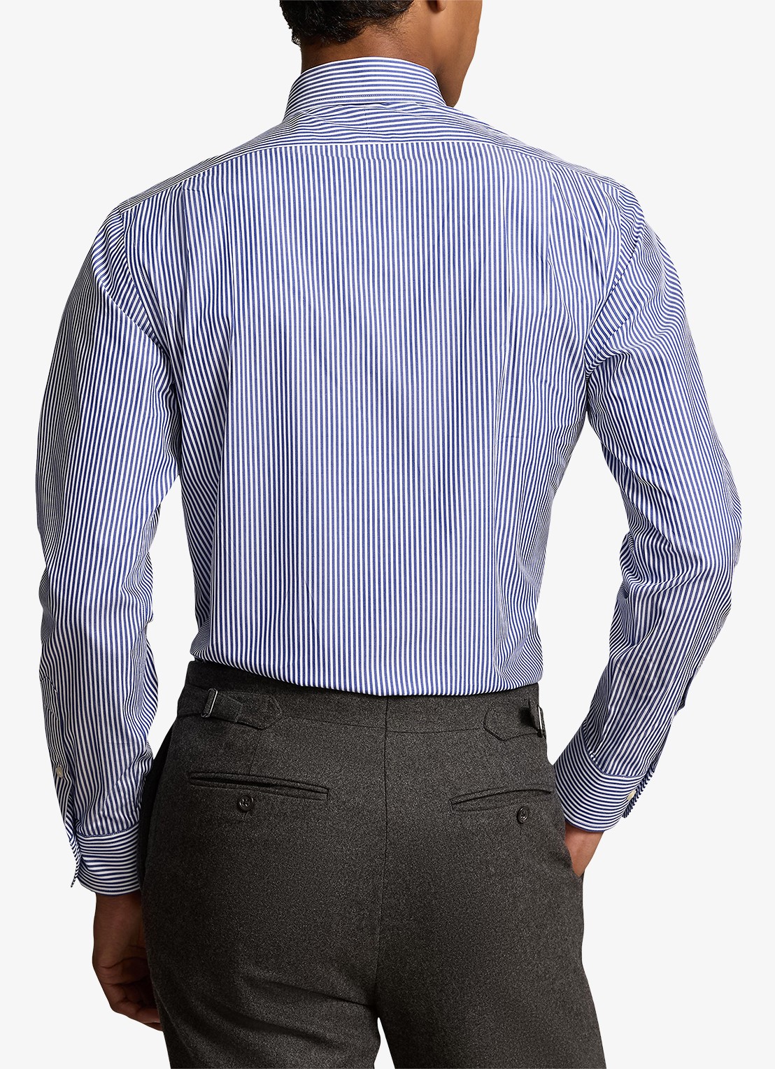 Ralph Lauren Custom fit overhemd met logoborduring - achterkant royal / white