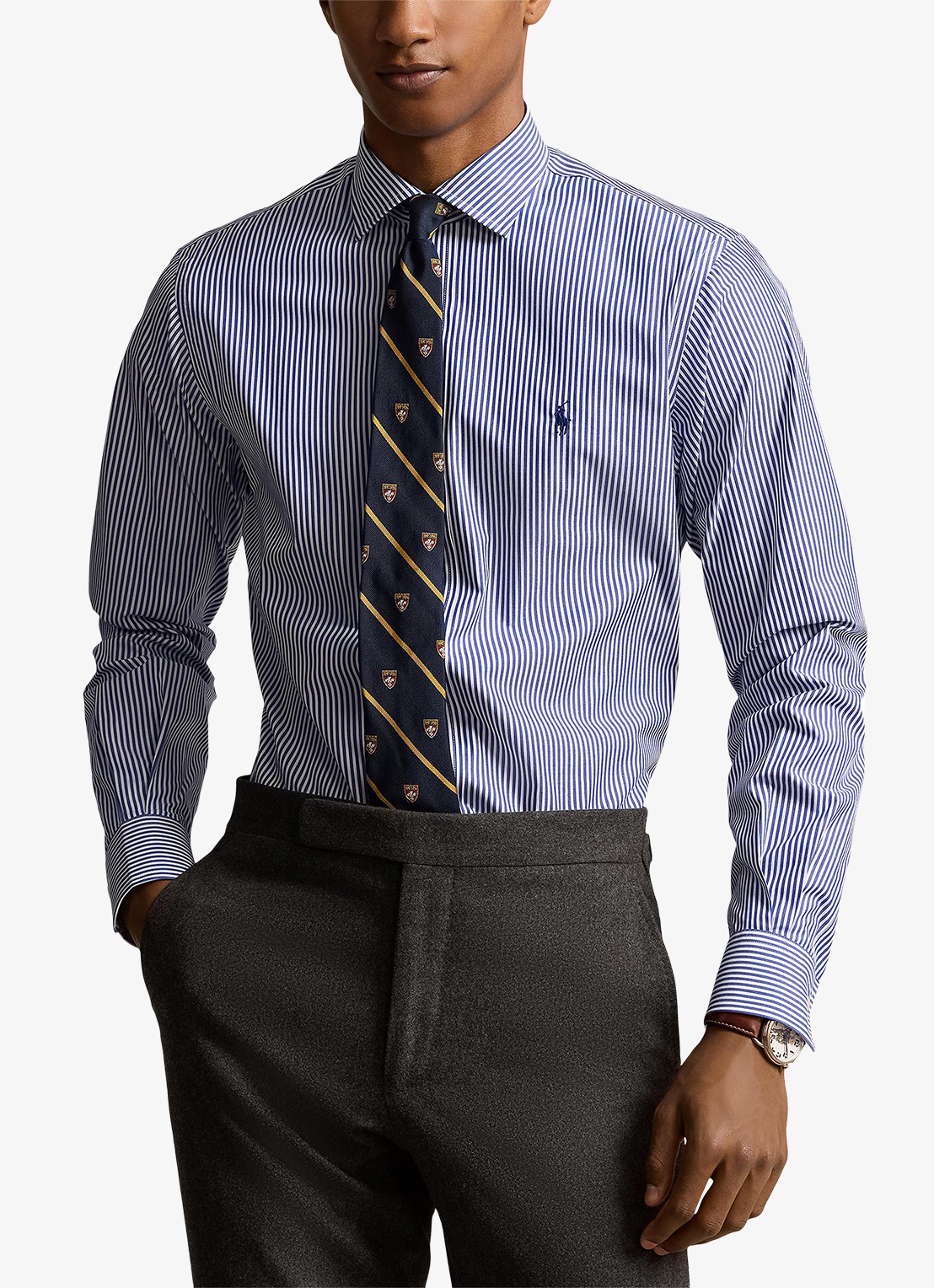 Ralph Lauren Custom fit overhemd met logoborduring - detail 4 royal / white