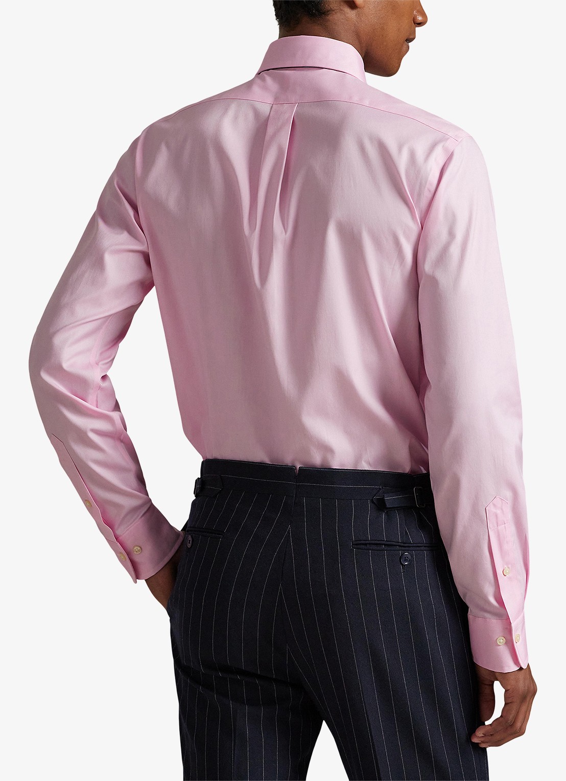 Ralph Lauren Custom fit overhemd met logoborduring - achterkant 4 pink , white / roze , wit