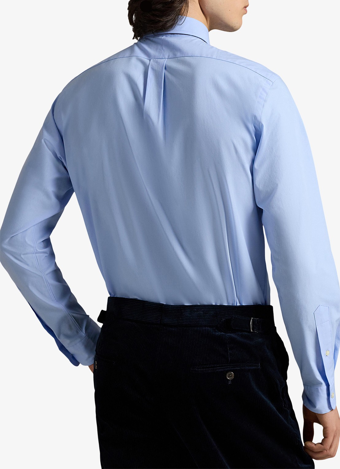 Ralph Lauren Custom fit overhemd met logoborduring - achterkant 3 austin blue / blauw