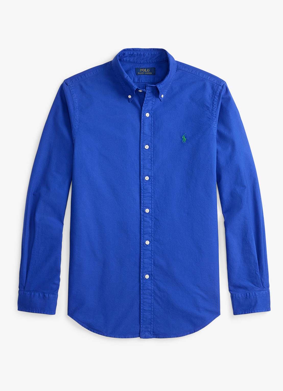 Ralph Lauren Custom fit overhemd met logoborduring - voorkant 3 pacific royal