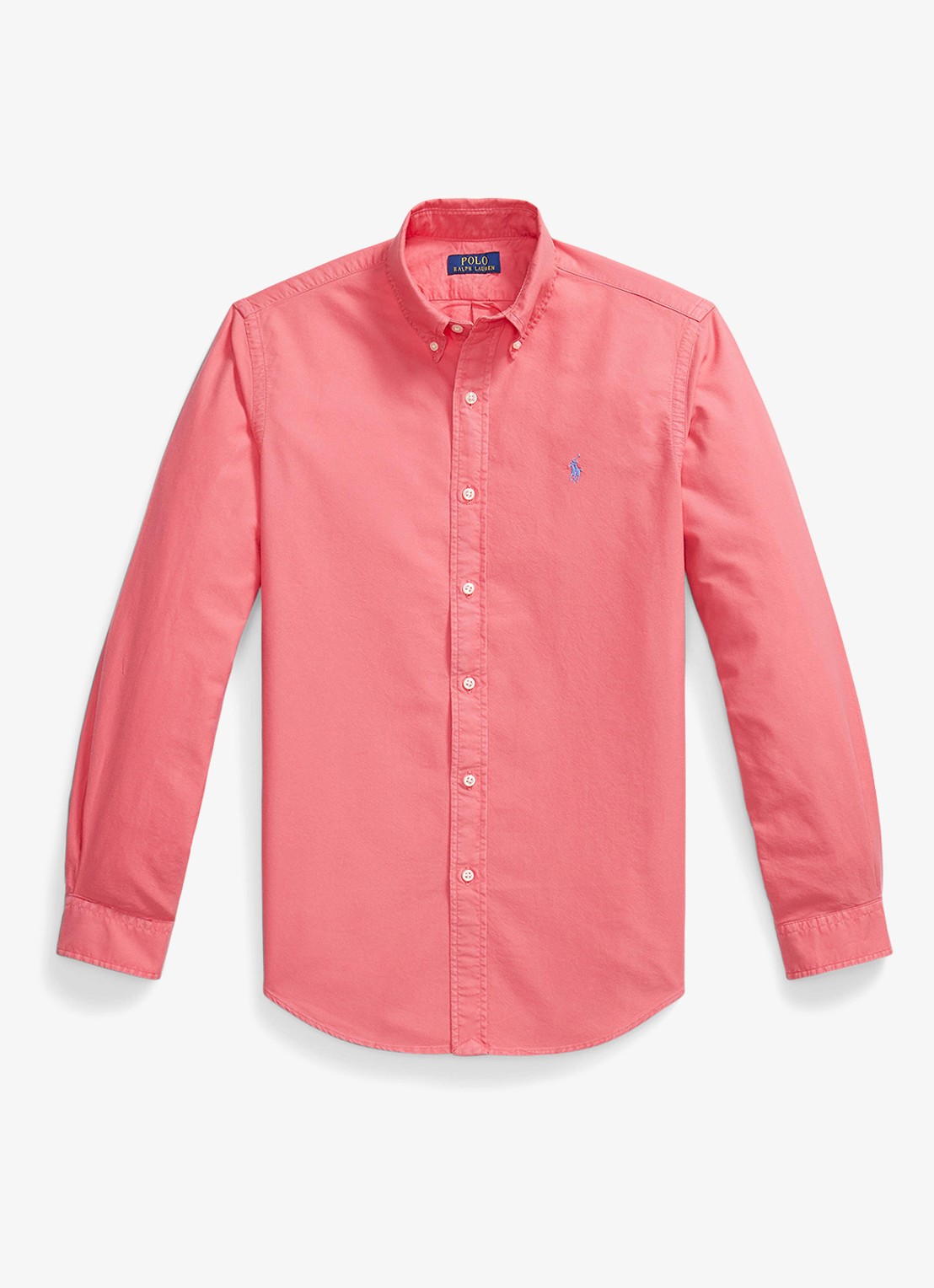 Ralph Lauren Custom fit overhemd met logoborduring - voorkant 2 pale red