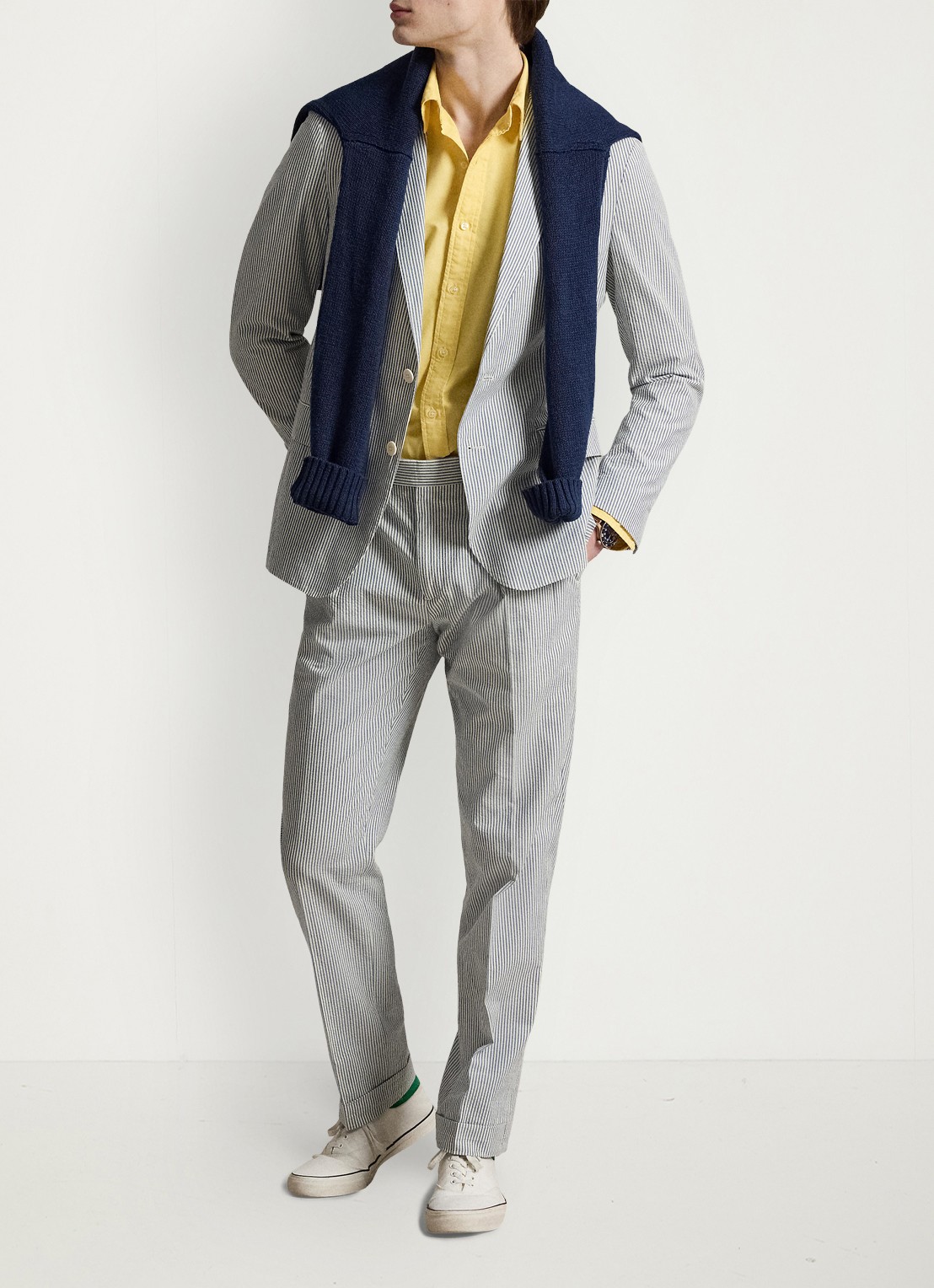 Ralph Lauren Custom fit overhemd met logoborduring - detail 2 corn yellow