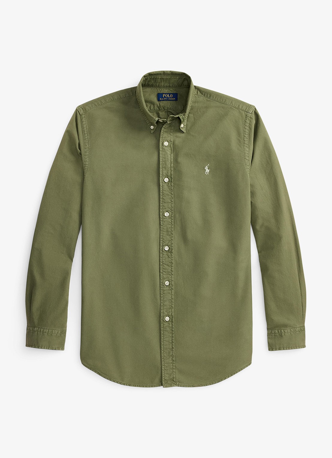 Ralph Lauren Custom fit overhemd met logoborduring - voorkant garden trail