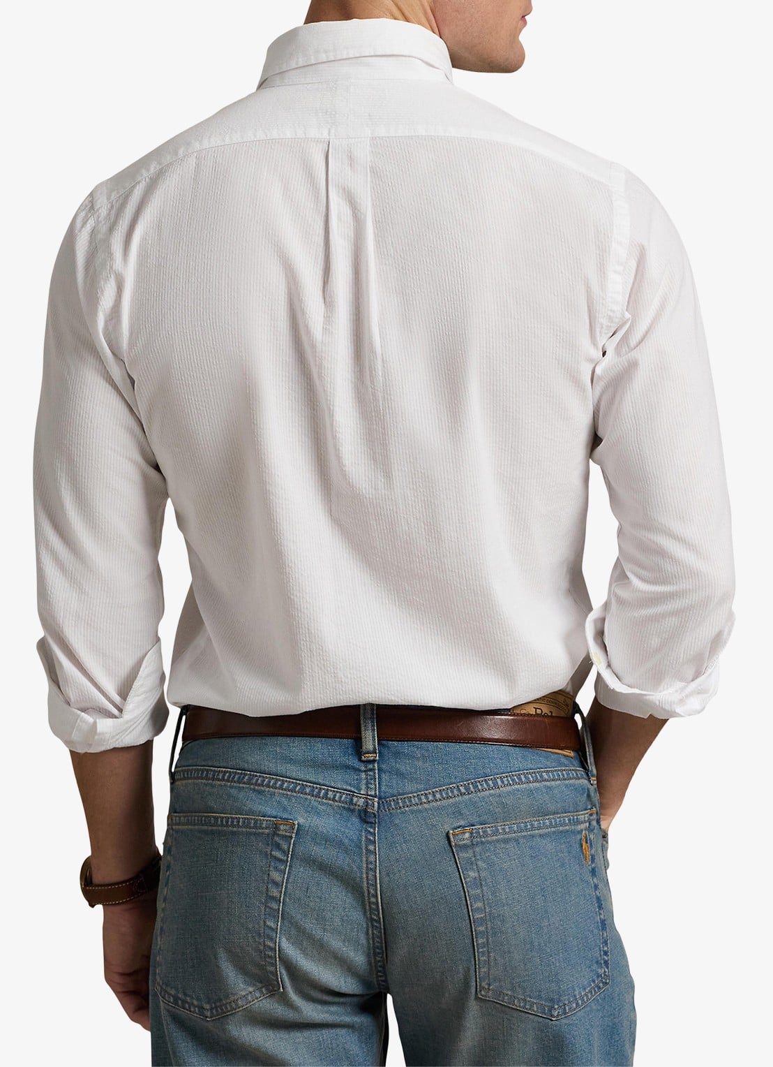 Ralph Lauren Custom fit overhemd met logoborduring - achterkant white / wit