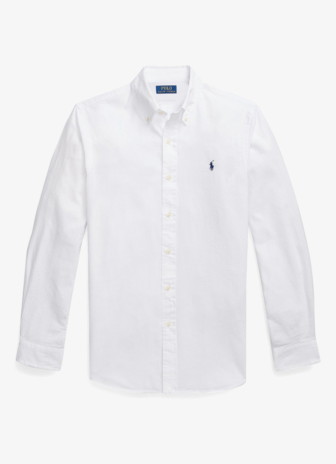 Ralph Lauren Custom fit overhemd met logoborduring - voorkant 2 white / wit