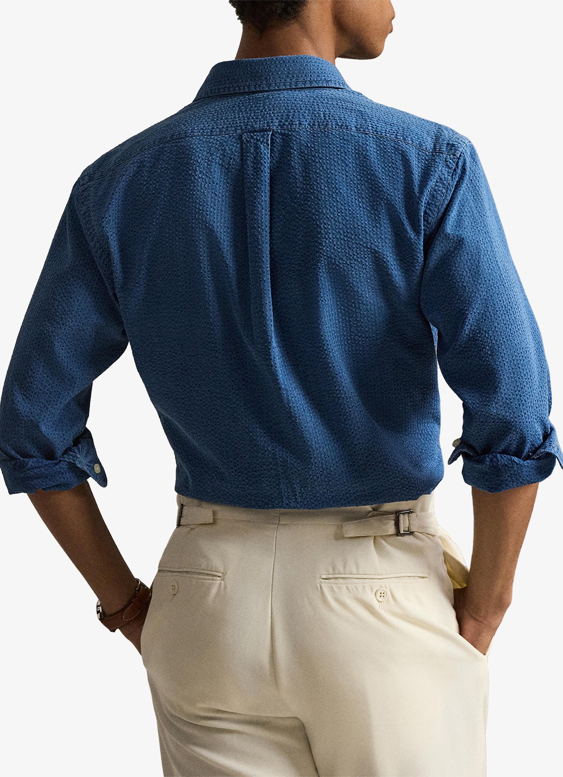 Ralph Lauren Custom fit overhemd met logoborduring - achterkant 6 dark indigo-2wee