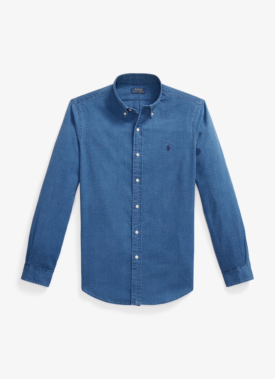Ralph Lauren Custom fit overhemd met logoborduring - voorkant 5 dark indigo-2wee