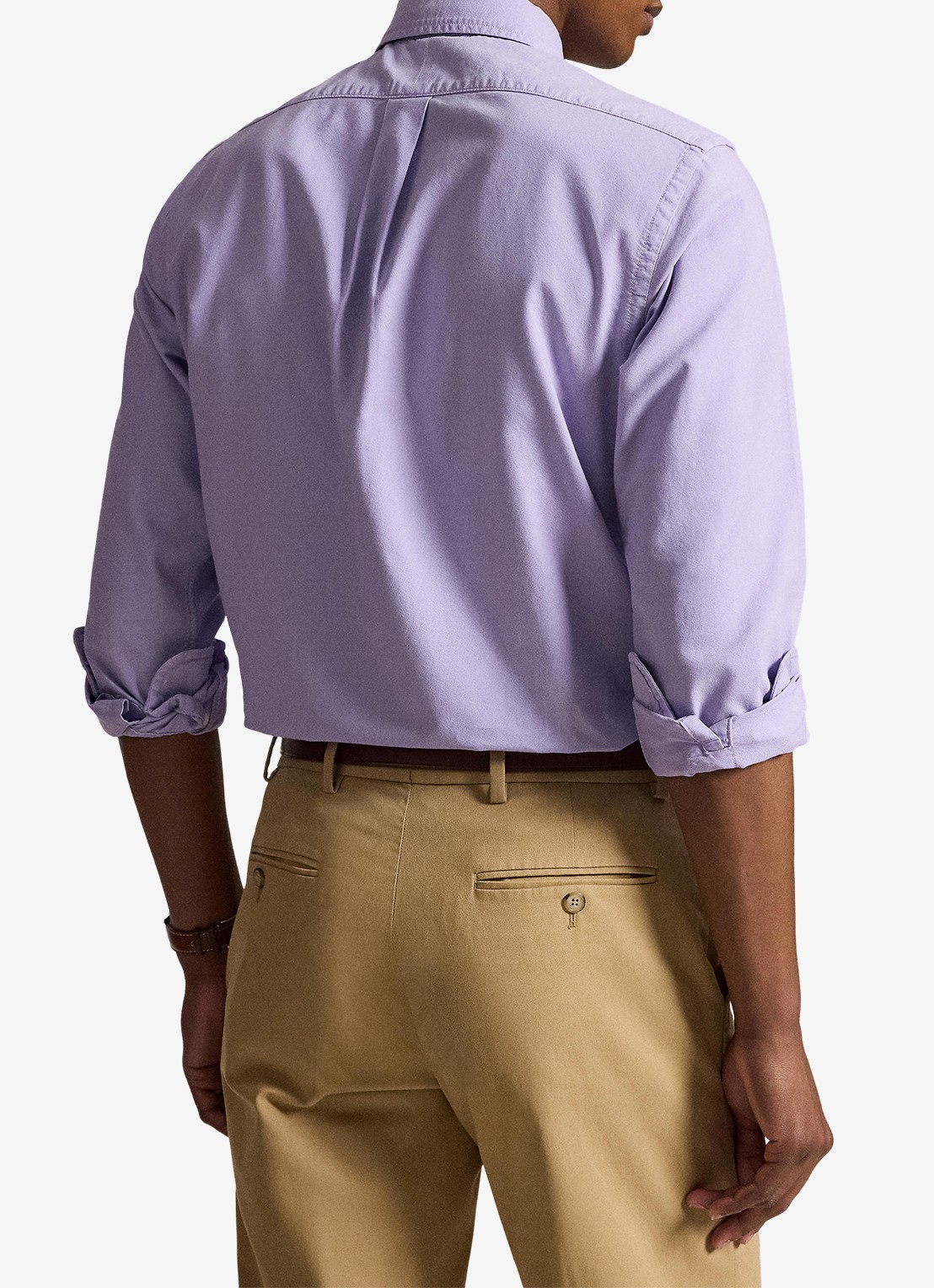Ralph Lauren Custom fit overhemd met logoborduring - achterkant 3 powder purple-2ypd