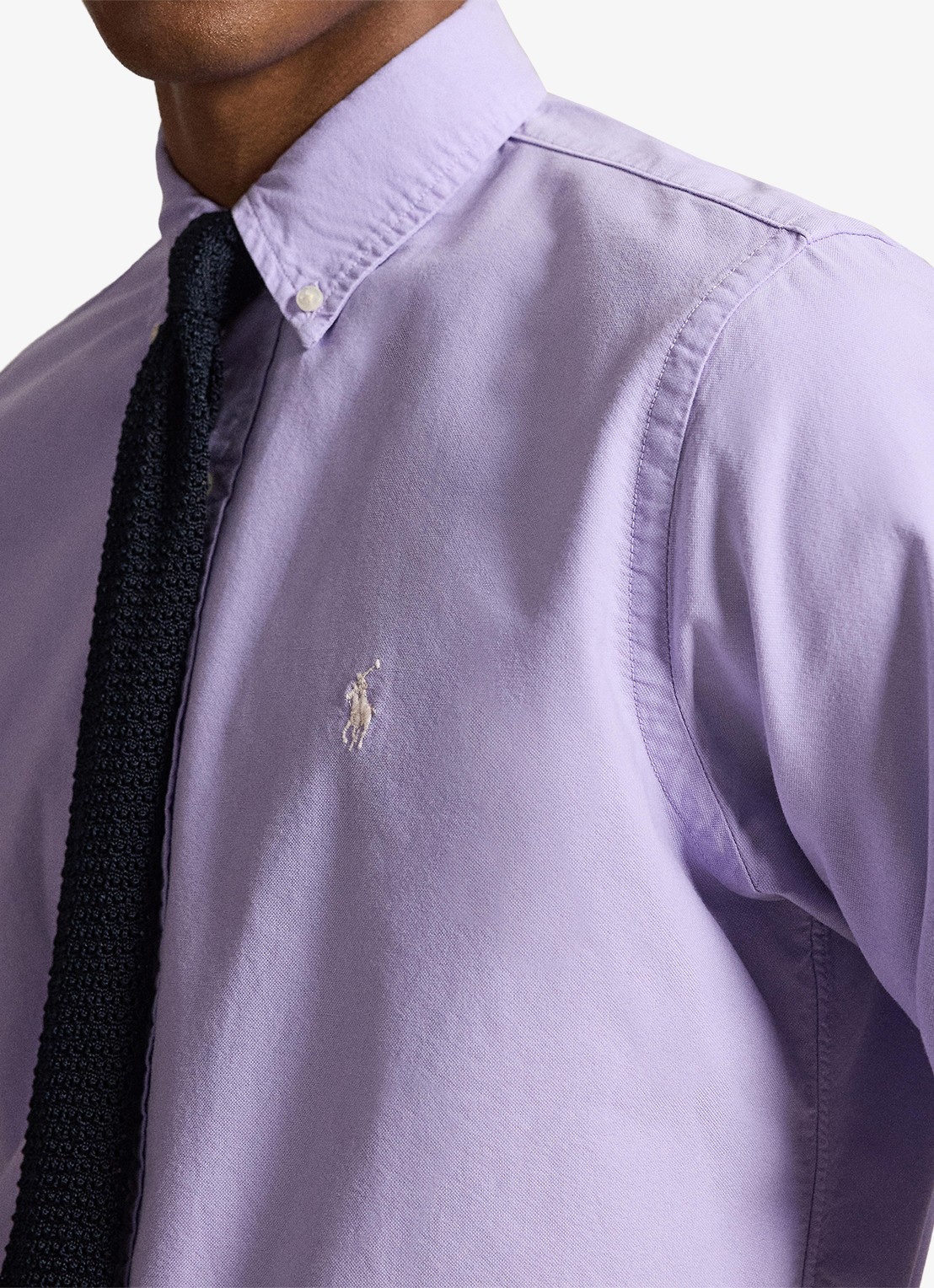 Ralph Lauren Custom fit overhemd met logoborduring - detail 2 powder purple-2ypd