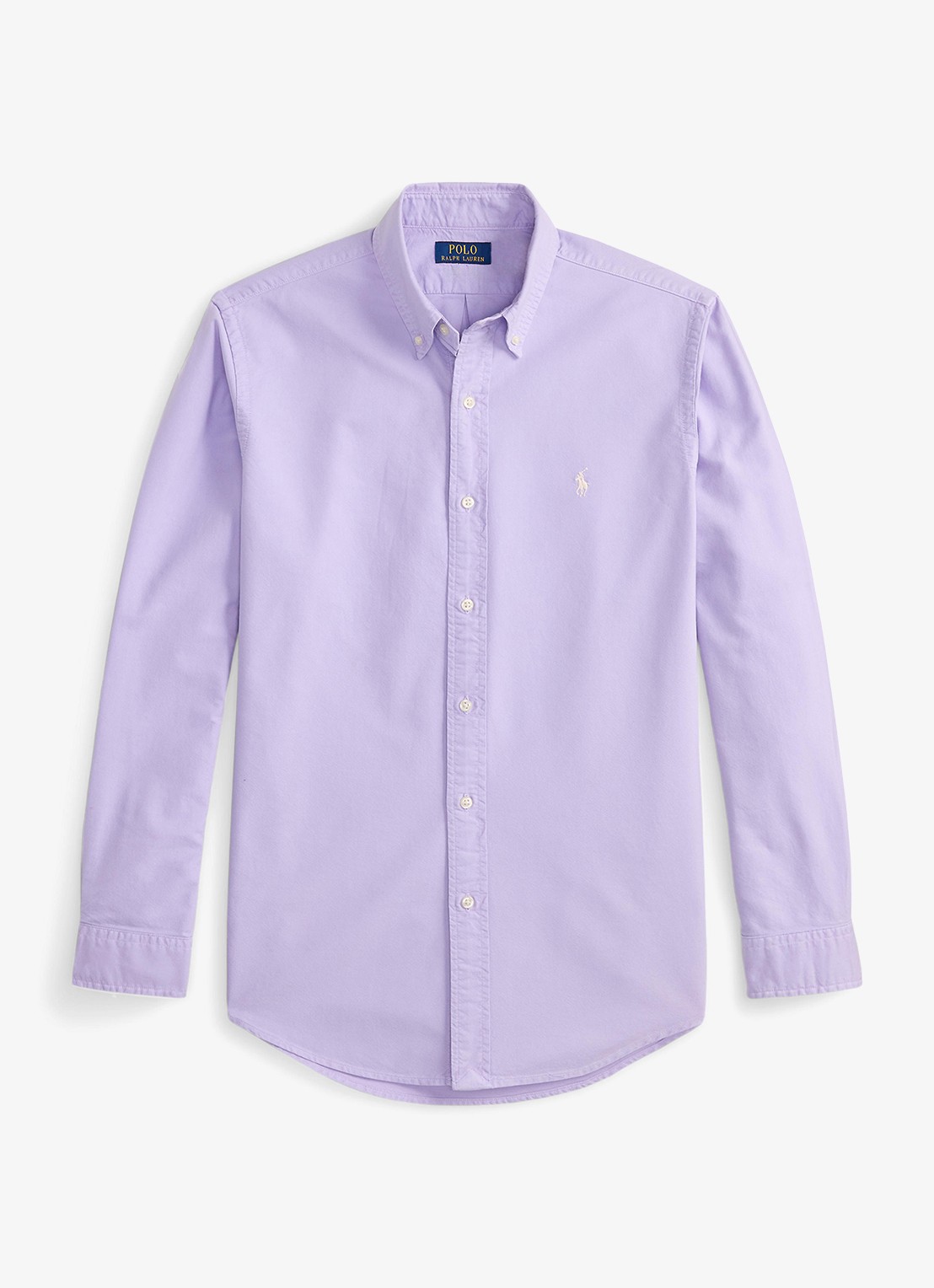 Ralph Lauren Custom fit overhemd met logoborduring - voorkant 4 powder purple-2ypd