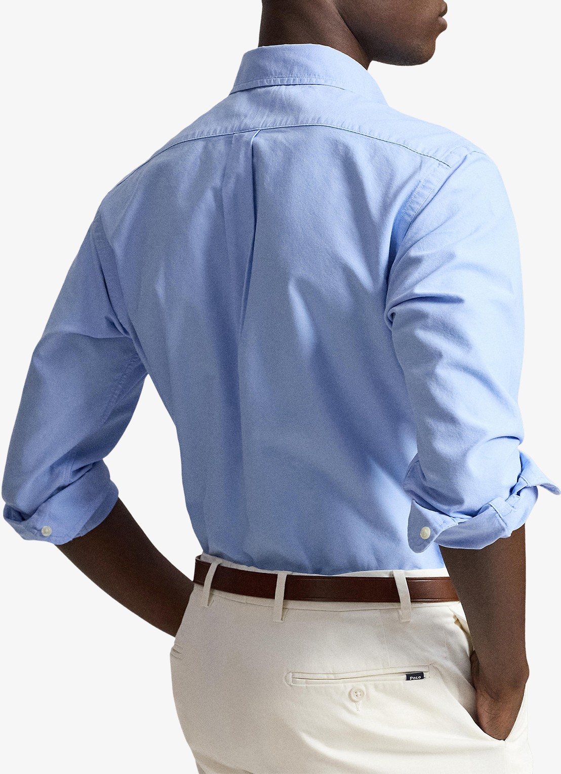 Ralph Lauren Custom fit overhemd met logoborduring - achterkant austin blue white-zx2u