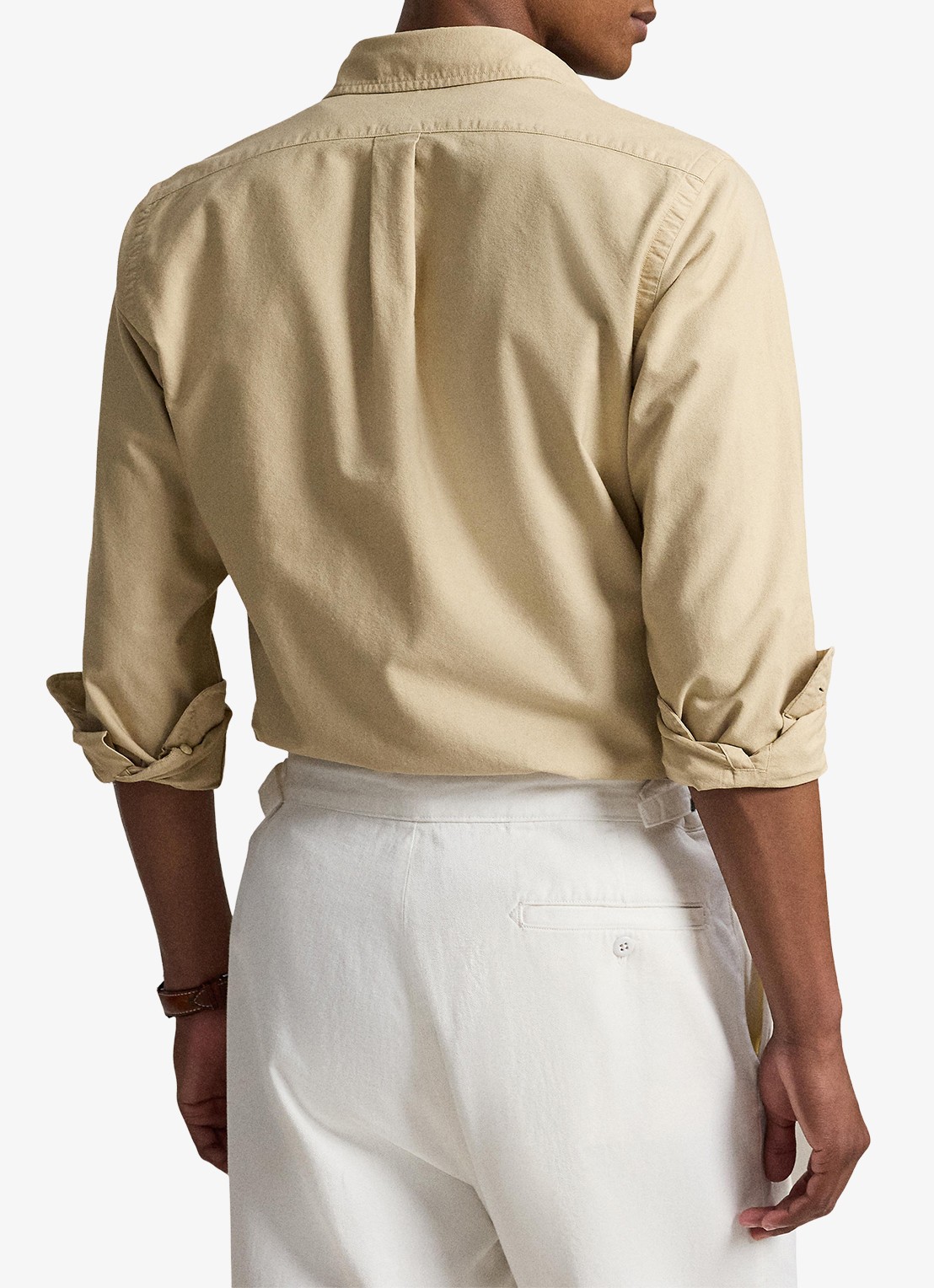 Ralph Lauren Custom fit overhemd met logoborduring - achterkant 3 dune tan-33g2