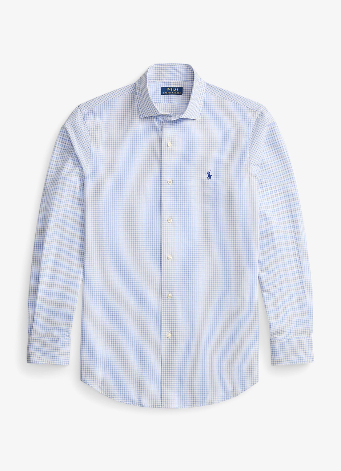Ralph Lauren Custom fit overhemd met ruitdessin en logoborduring - voorkant 3 white harbor island