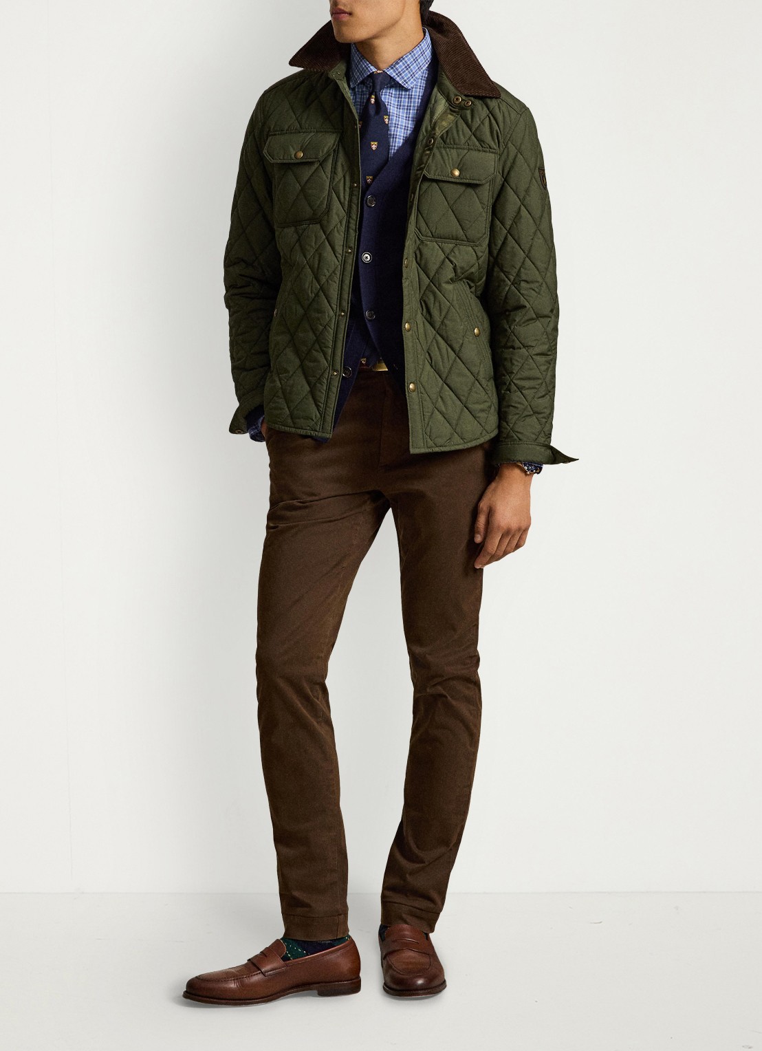 Ralph Lauren Custom fit overhemd met ruitdessin en logoborduring - detail 2 blue multi / blauw