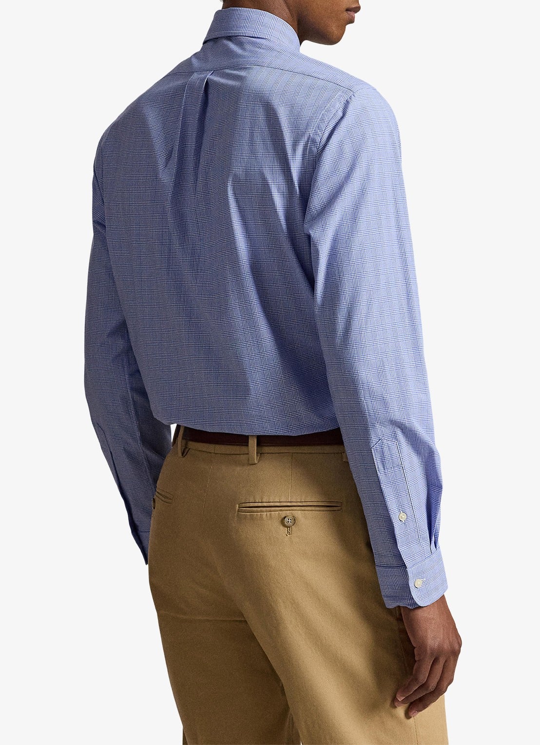 Ralph Lauren Custom fit overhemd met ruitdessin en logoborduring - achterkant maidstone blue white / blauw