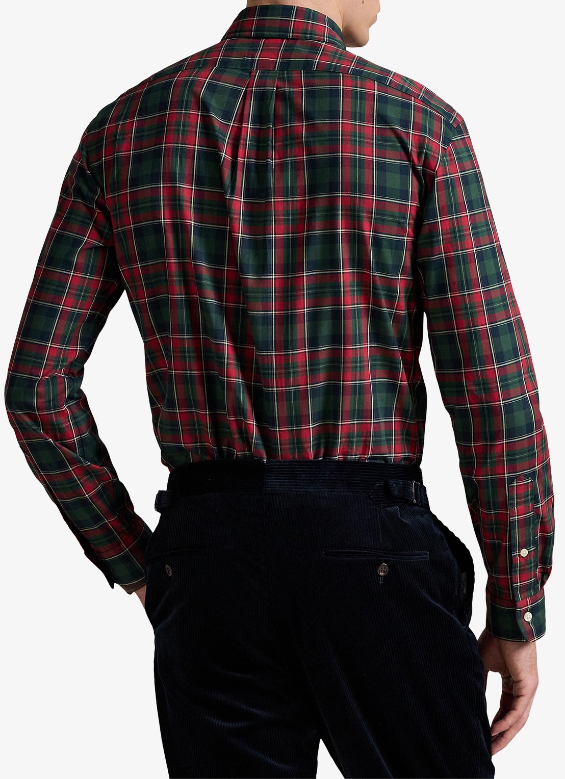 Ralph Lauren Custom fit overhemd met ruitdessin - achterkant 5 forest red