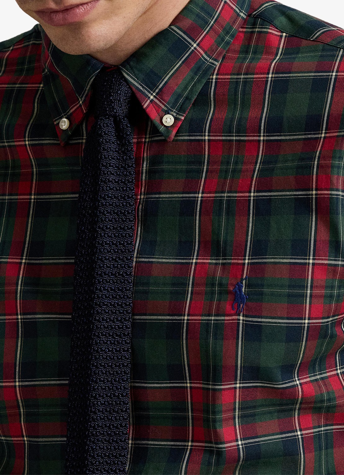 Ralph Lauren Custom fit overhemd met ruitdessin - detail 2 forest red