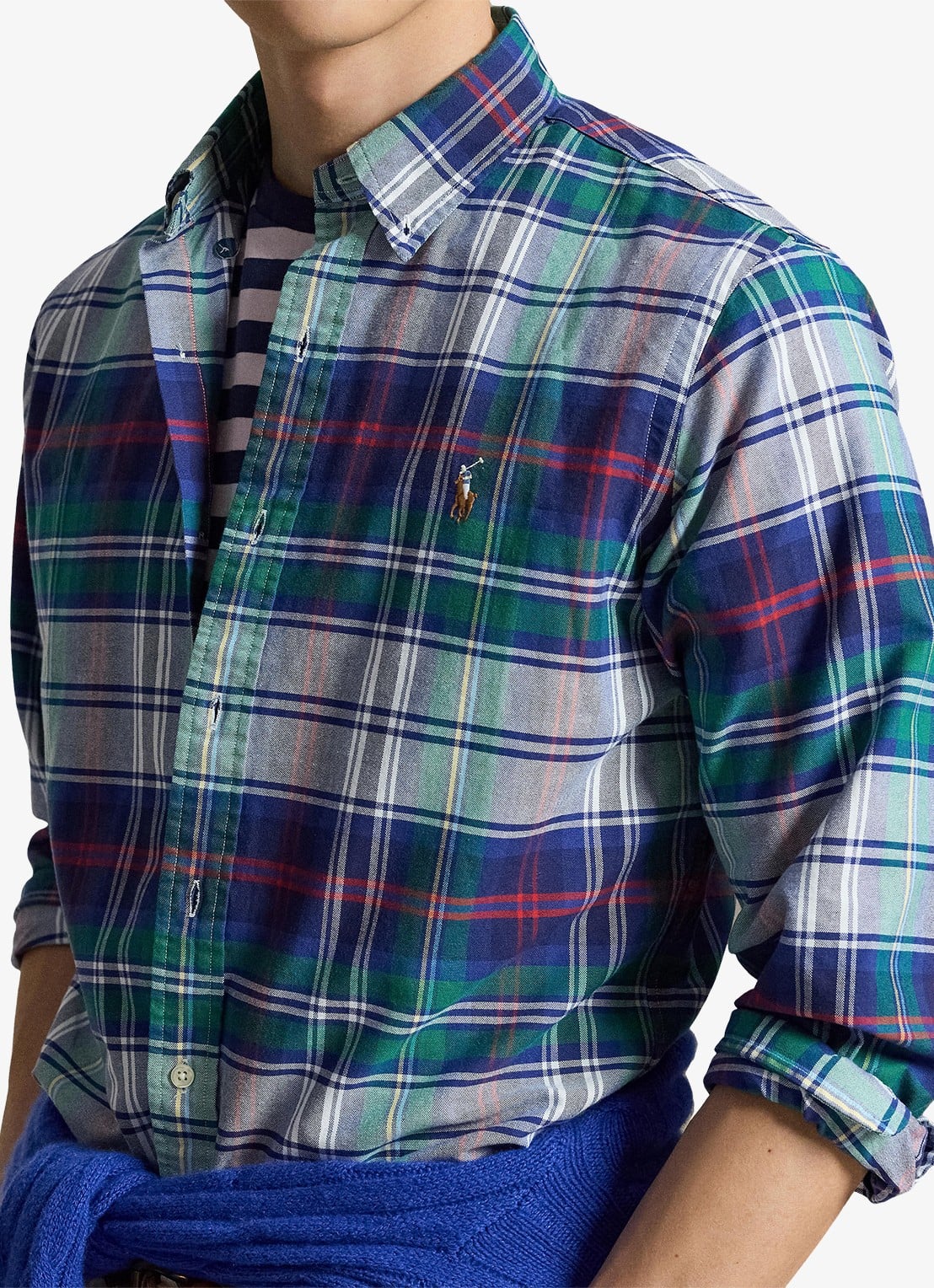 Ralph Lauren Custom fit overhemd met ruitdessin - detail 2 green blue multi / groen