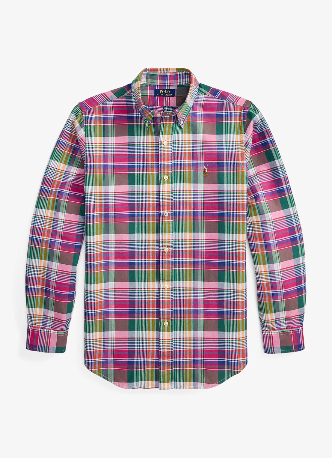 Ralph Lauren Custom fit overhemd met ruitdessin - voorkant pink blue multi / roze