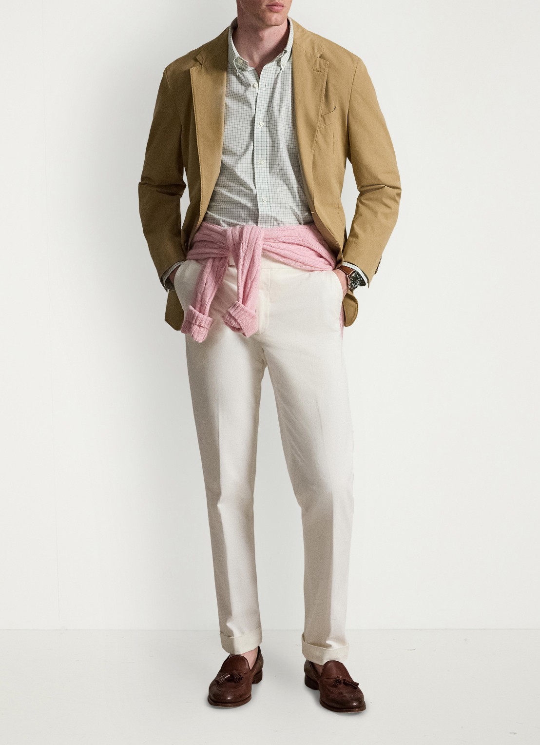 Ralph Lauren Custom fit overhemd met ruitdessin - detail faded mint white / mint