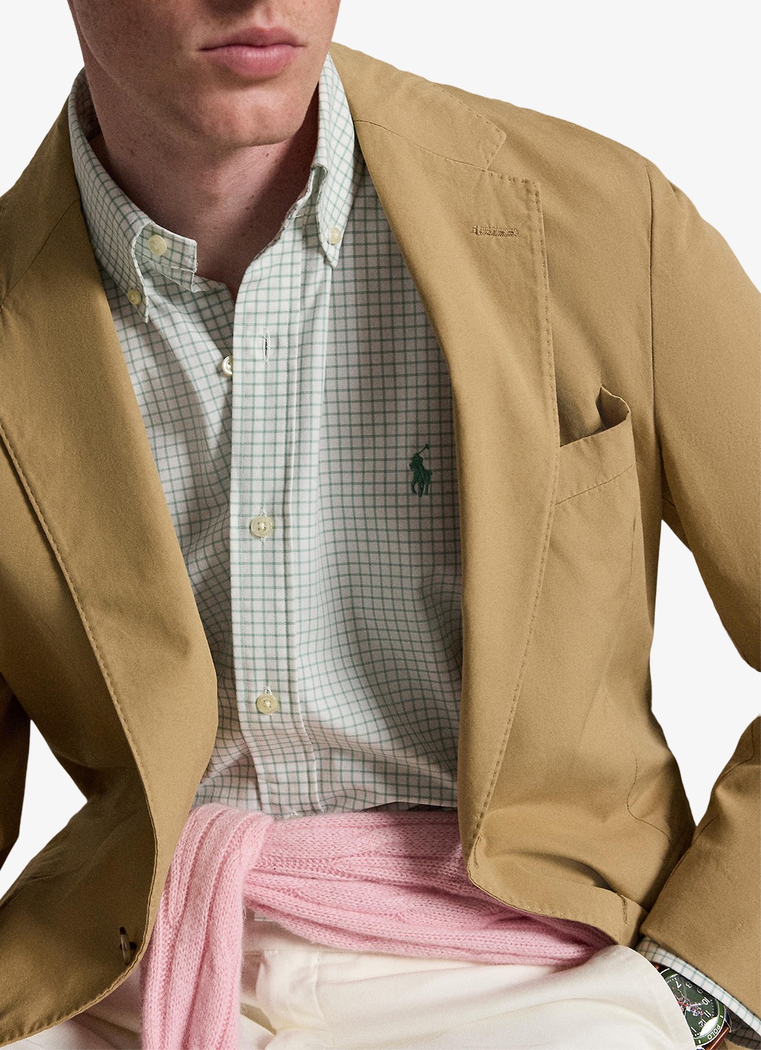 Ralph Lauren Custom fit overhemd met ruitdessin - detail 2 faded mint white / mint
