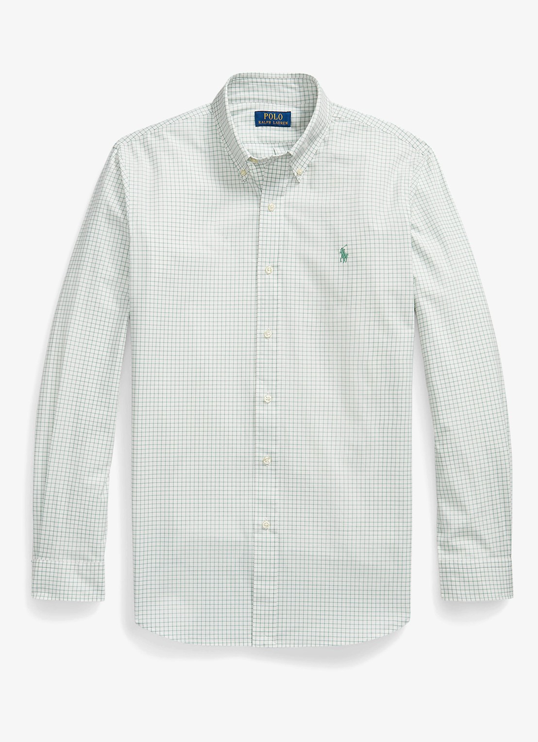 Ralph Lauren Custom fit overhemd met ruitdessin - voorkant 4 faded mint white / mint