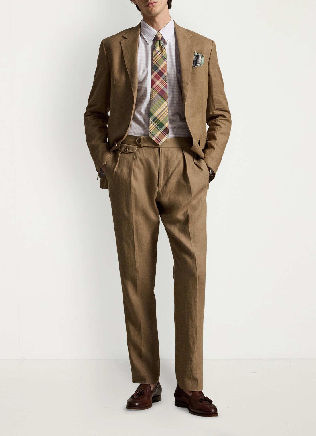 Ralph Lauren Custom fit overhemd met ruitdessin - detail 3 powder purple white / paars