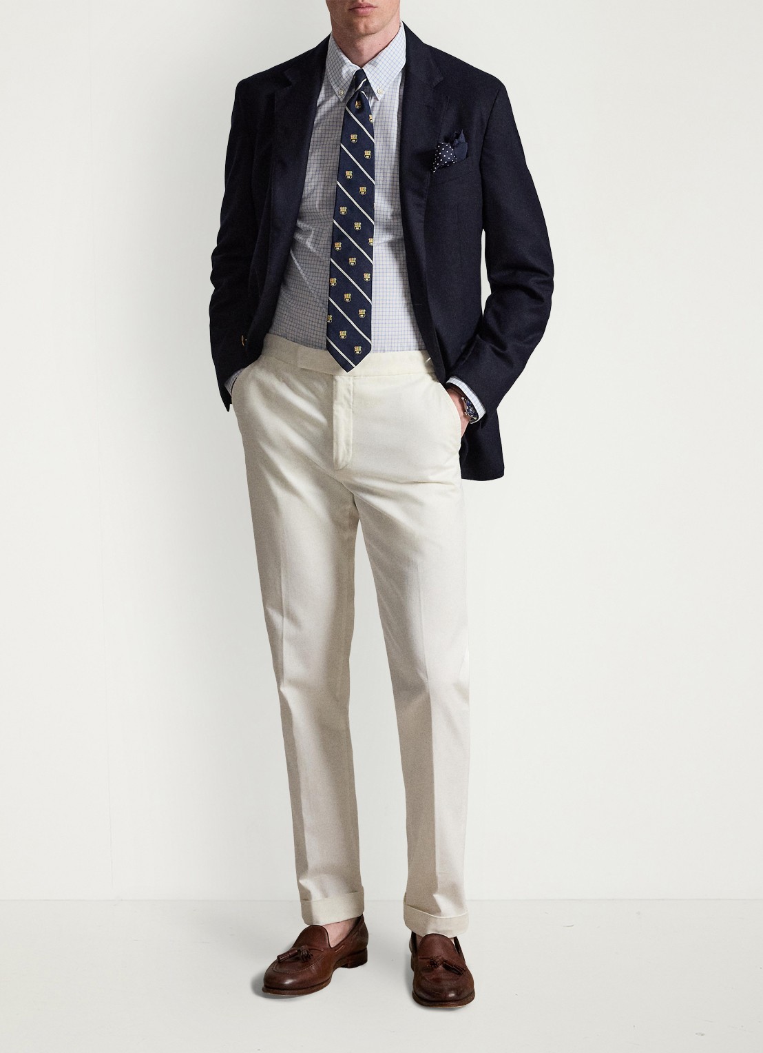 Ralph Lauren Custom fit overhemd met ruitdessin - detail 4 cabana blue white / blauw
