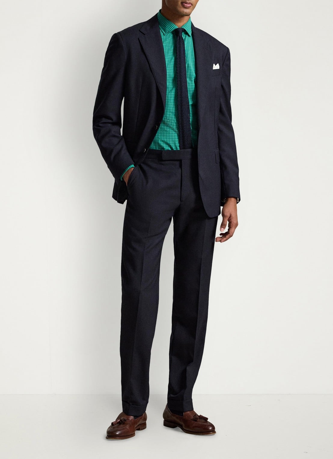 Ralph Lauren Custom fit overhemd met ruitdessin - detail 2 erin green white multi / groen