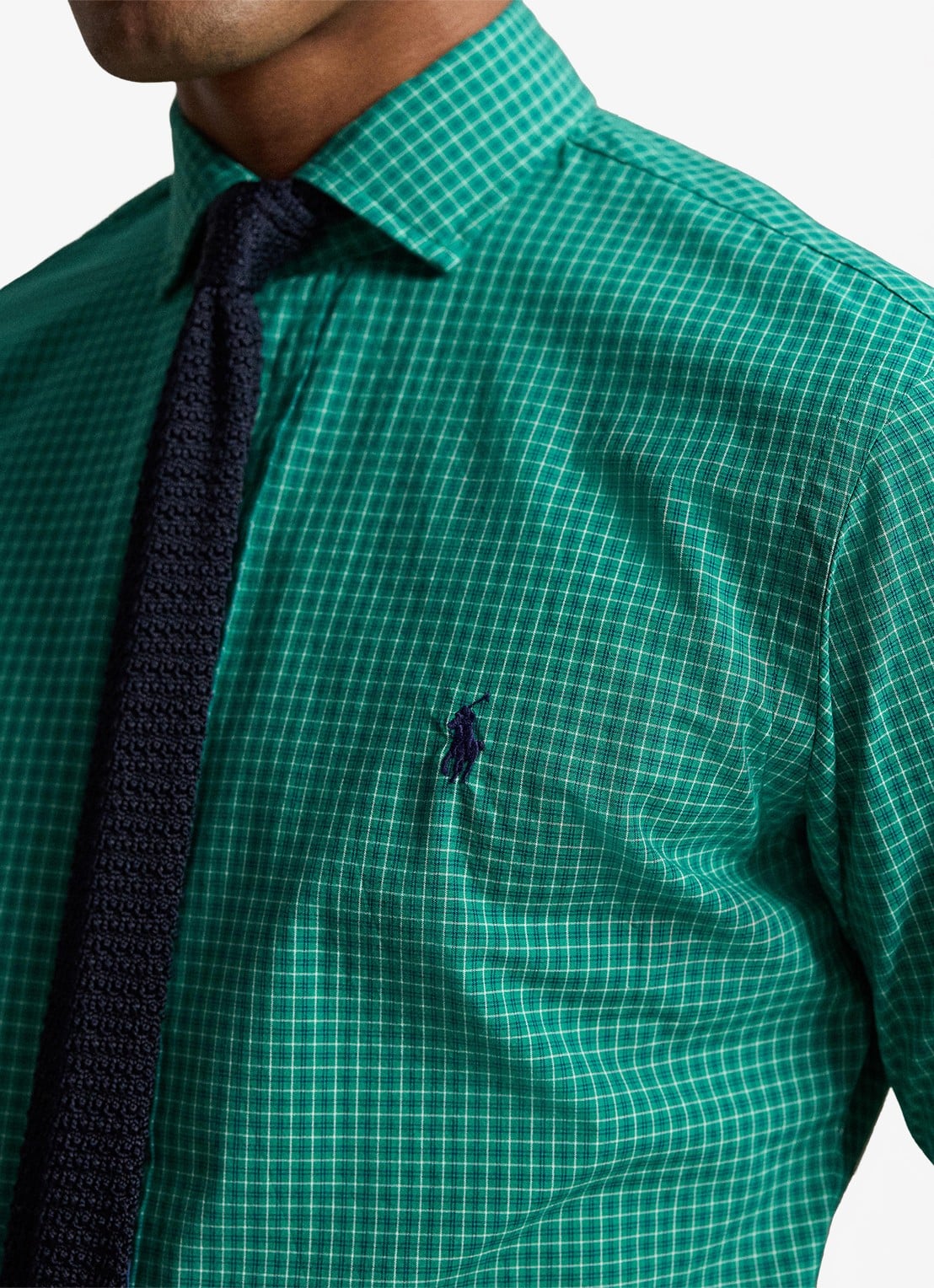 Ralph Lauren Custom fit overhemd met ruitdessin - detail 3 erin green white multi / groen