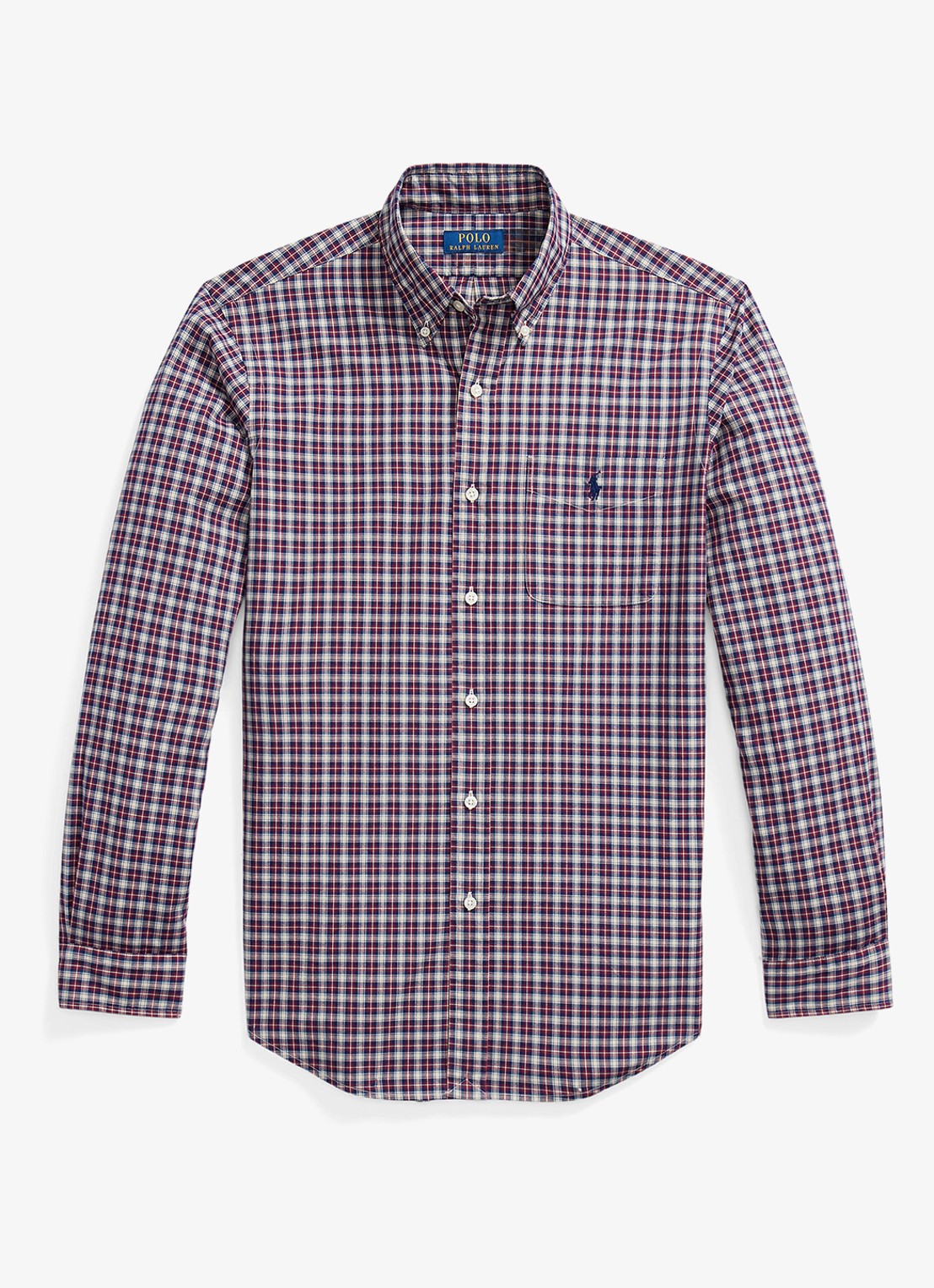 Ralph Lauren Custom fit overhemd met ruitdessin - voorkant red cream multi / rood