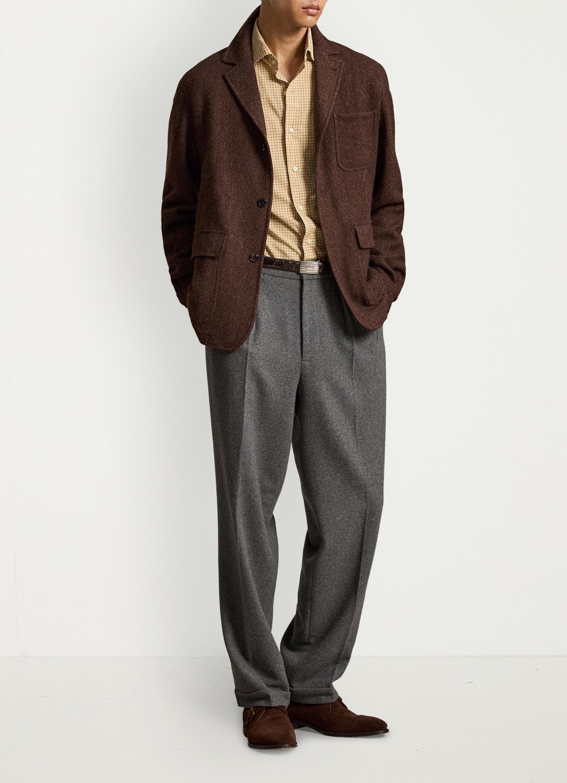 Ralph Lauren Custom fit overhemd met ruitdessin - detail classic camel wht multi / camel