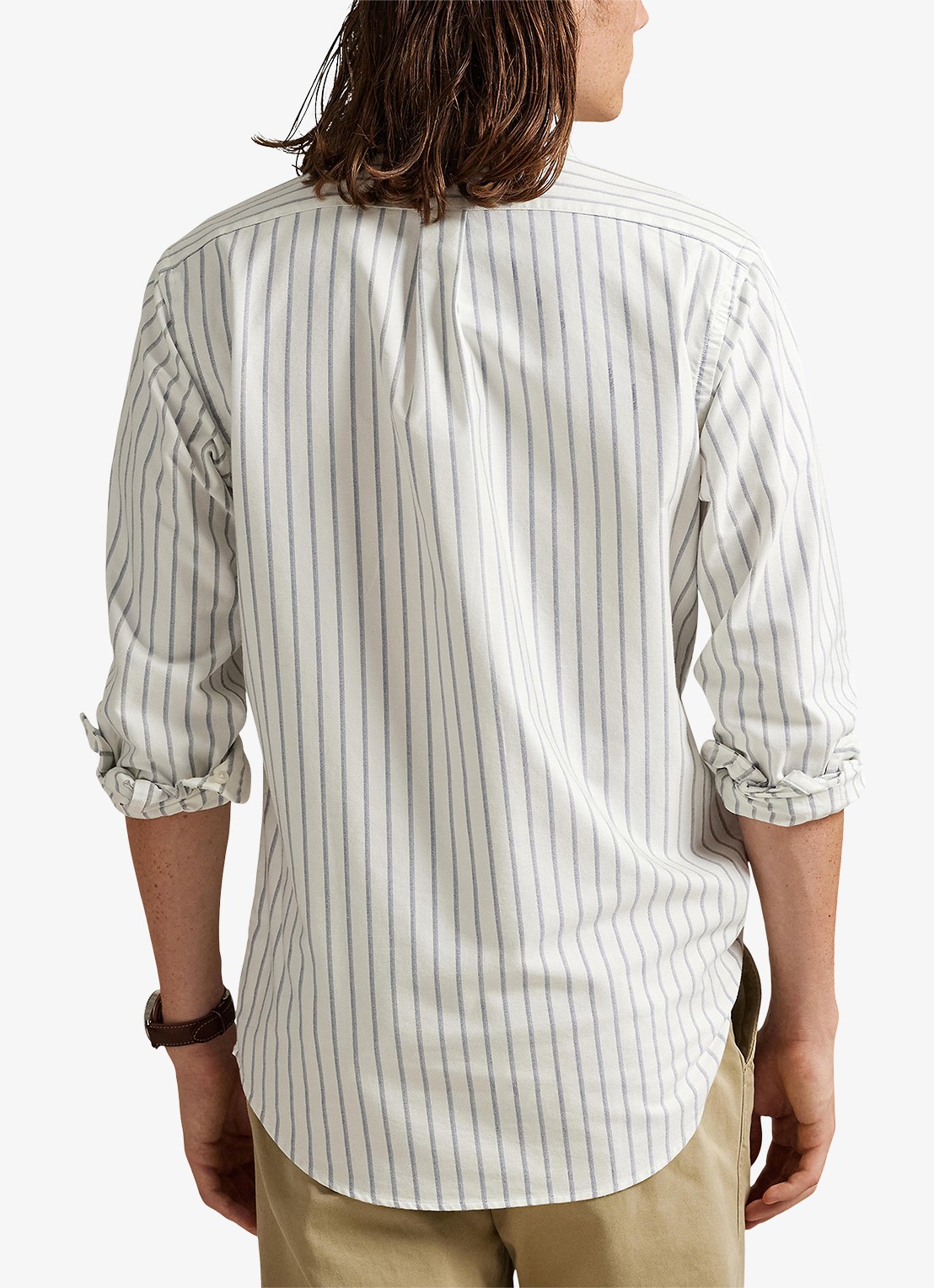 Ralph Lauren Custom Fit overhemd met streepprint en logoborduring - achterkant 2 wit