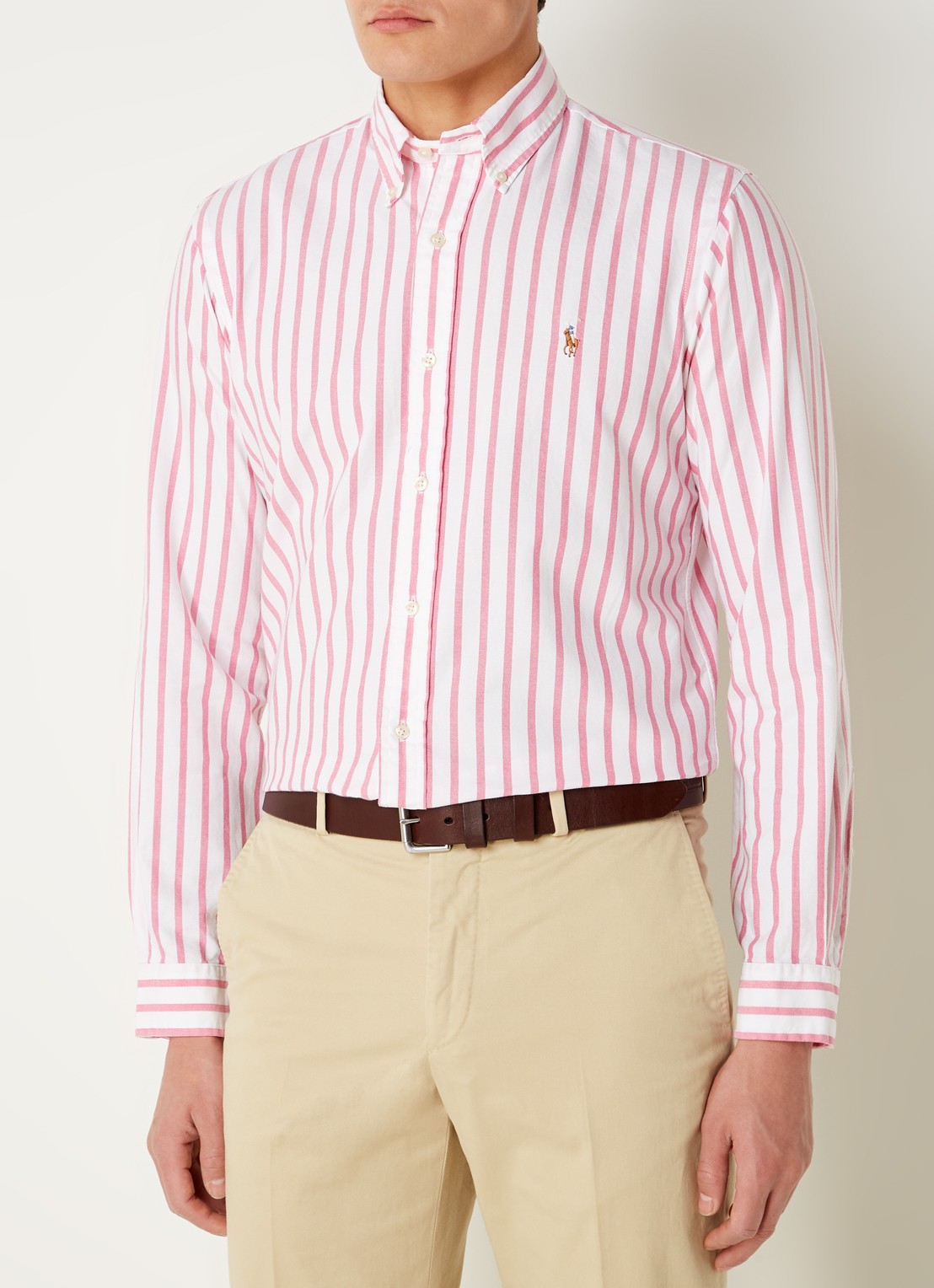 Ralph Lauren Custom fit overhemd met streepprint  - detail 2 pink/white / roze