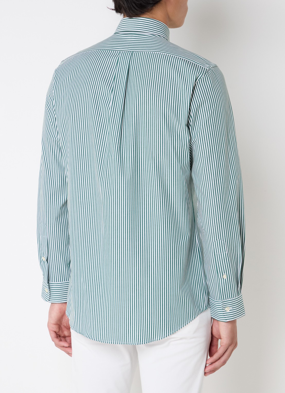 Ralph Lauren Custom fit overhemd met streepprint - achterkant 3 donkergroen