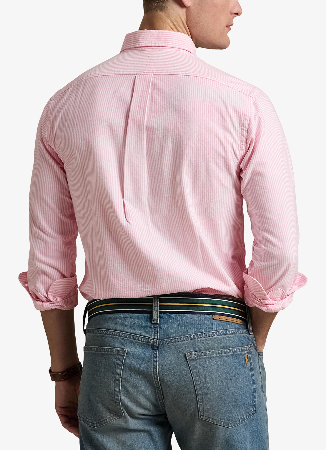 Ralph Lauren Custom fit overhemd met streepprint - achterkant new rose / roze
