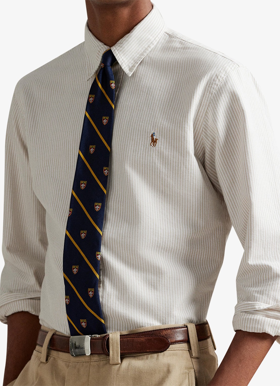 Ralph Lauren Custom fit overhemd met streepprint - detail 5 coastal beige / beige