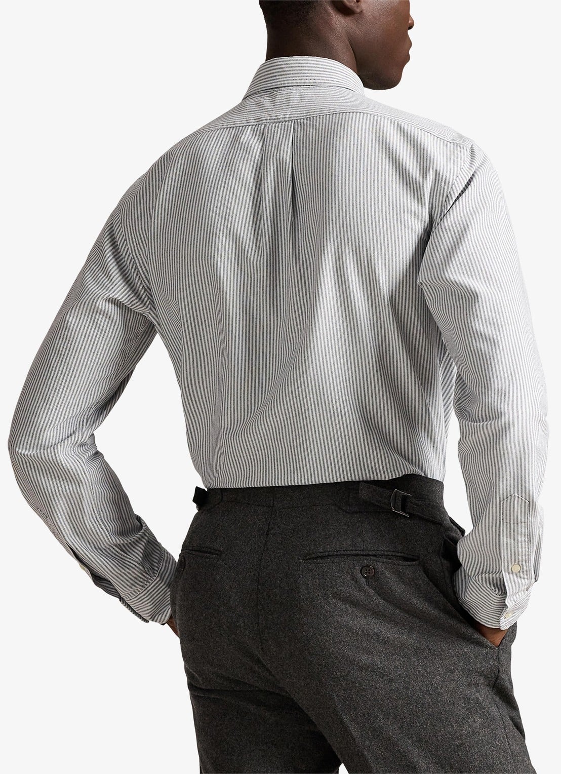 Ralph Lauren Custom fit overhemd met streepprint - achterkant 2 6636o slate/white-48j4