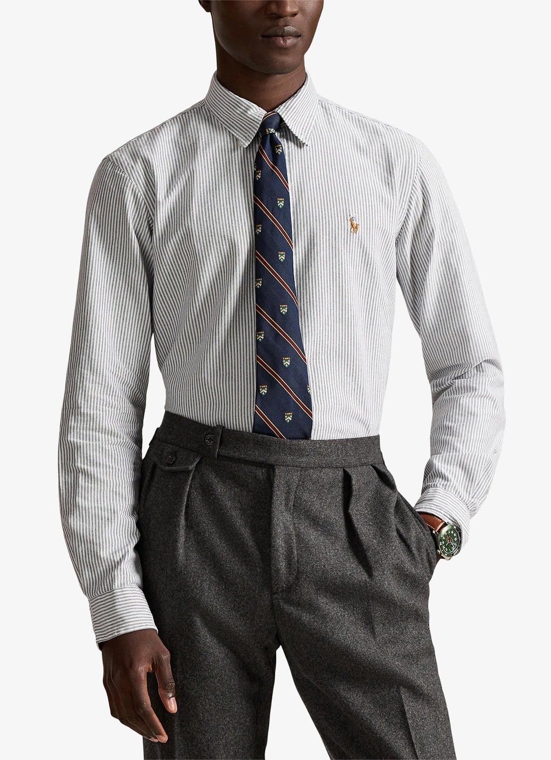 Ralph Lauren Custom fit overhemd met streepprint - detail 6636o slate/white-48j4