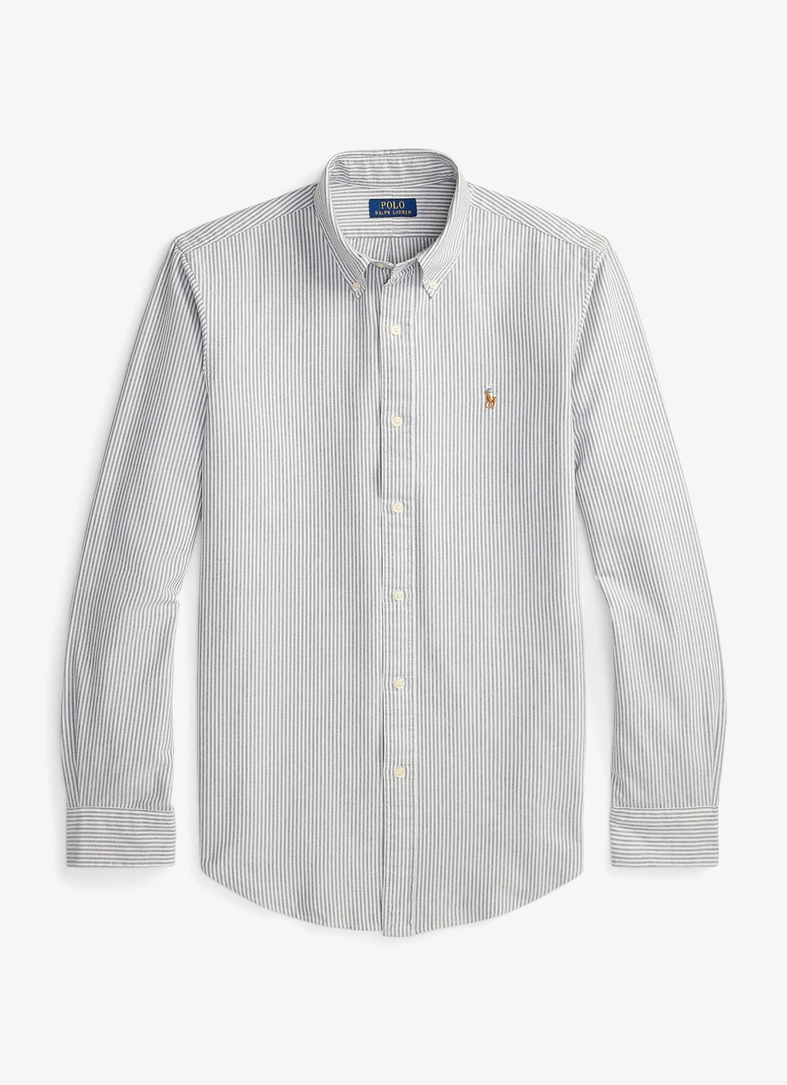 Ralph Lauren Custom fit overhemd met streepprint - voorkant 3 6636o slate/white-48j4