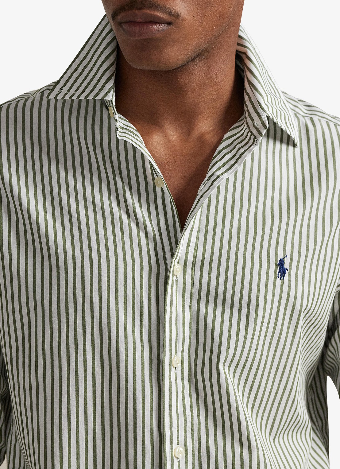 Ralph Lauren Custom fit overhemd met streepprint - detail 4 white garden trail / groen