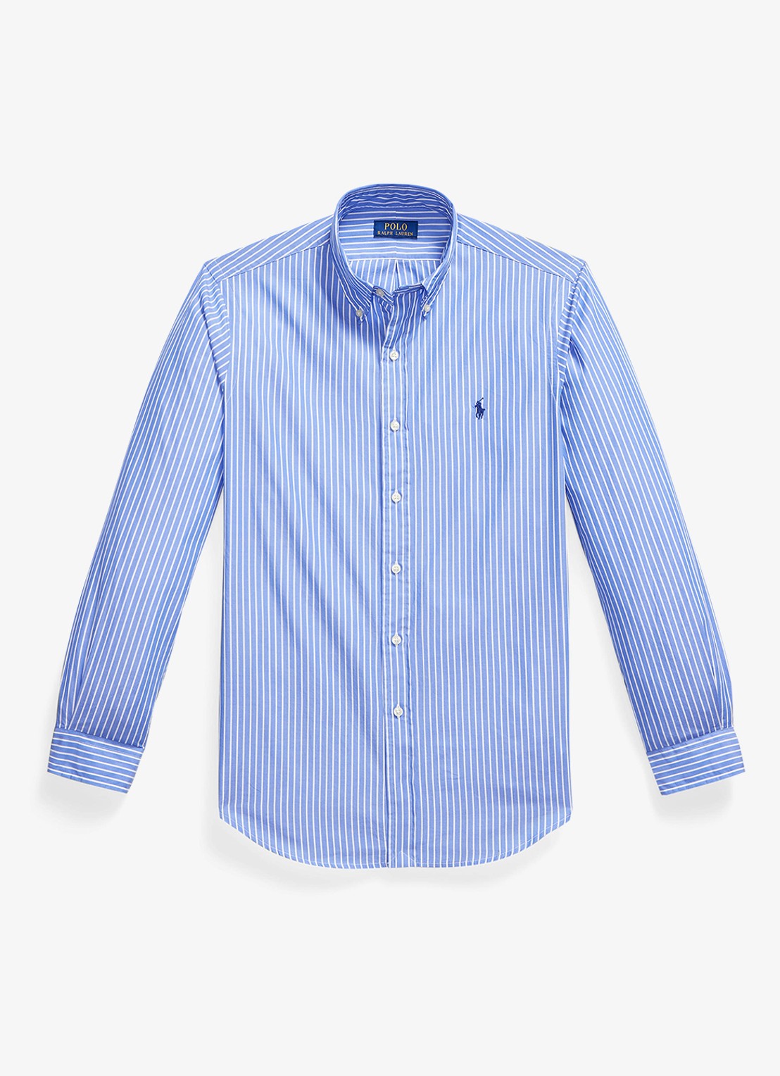 Ralph Lauren Custom fit overhemd met streepprint - voorkant med blue white / blauw