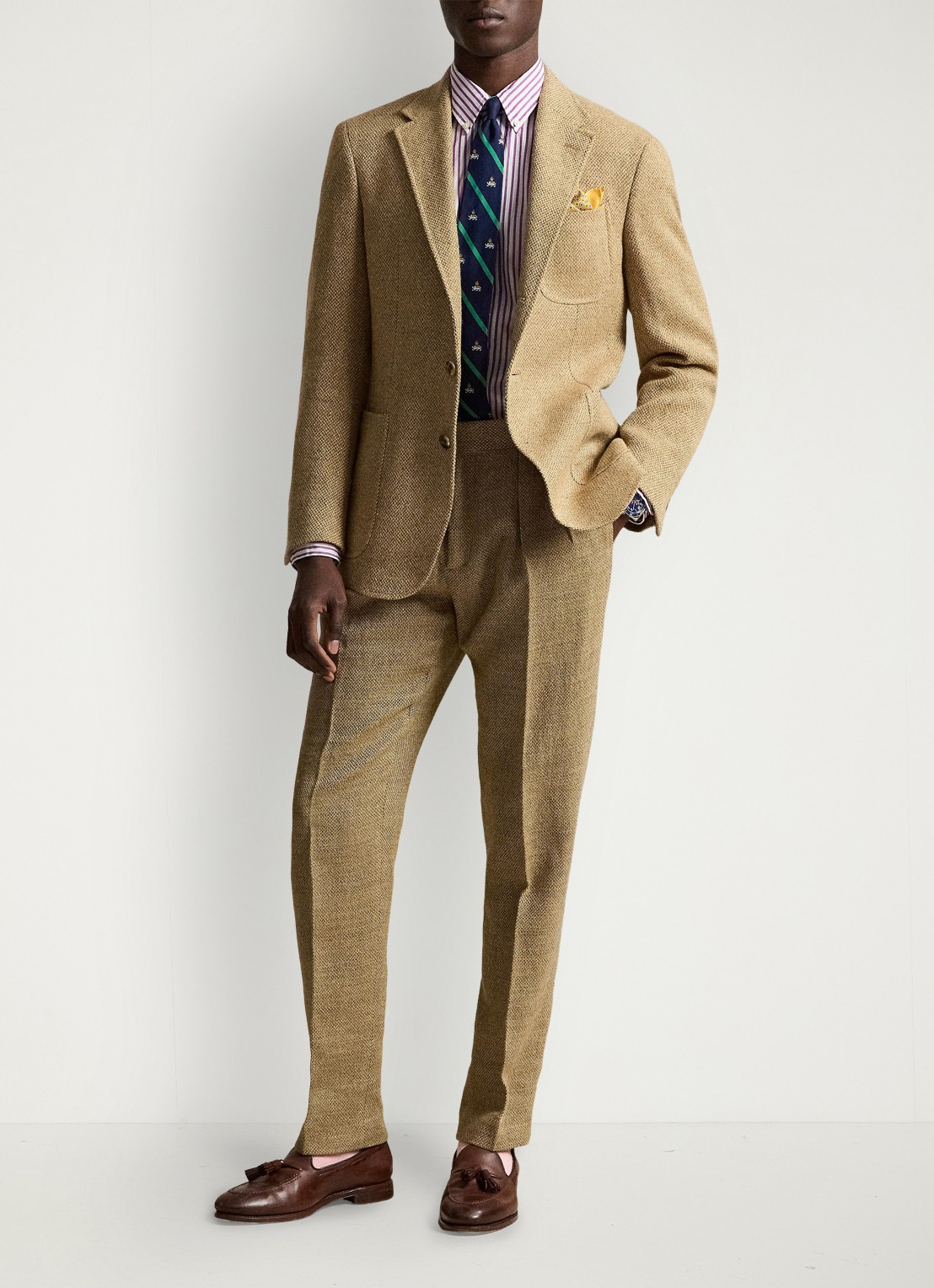 Ralph Lauren Custom fit overhemd met streepprint - detail 4 white purple dawn / paars