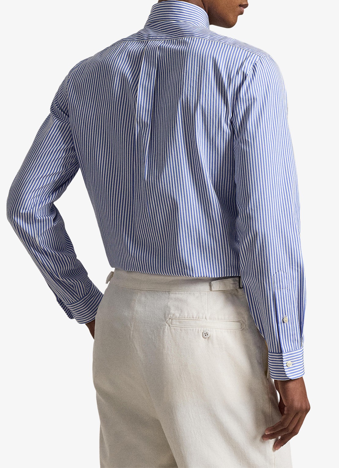Ralph Lauren Custom fit overhemd met streepprint - achterkant blue / blauw