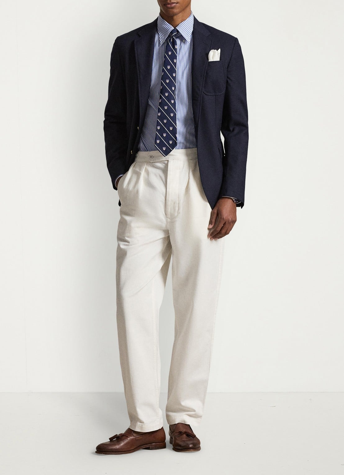 Ralph Lauren Custom fit overhemd met streepprint - detail 4 blue / blauw