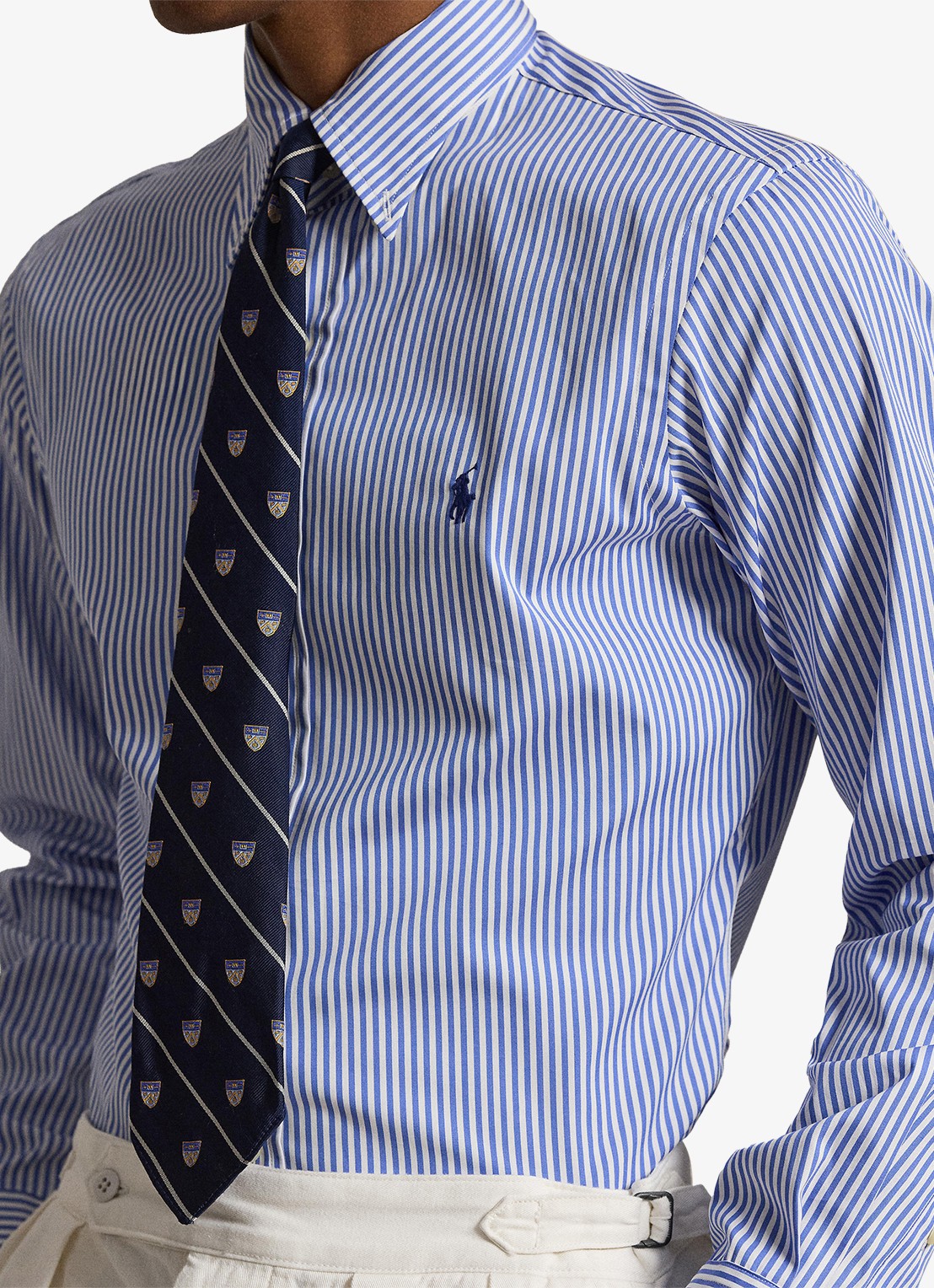 Ralph Lauren Custom fit overhemd met streepprint - detail 5 blue / blauw
