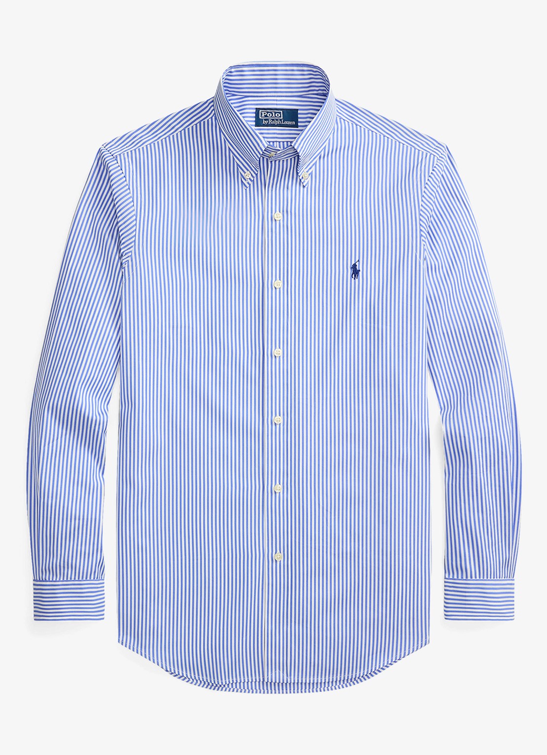 Ralph Lauren Custom fit overhemd met streepprint - voorkant 6 blue / blauw
