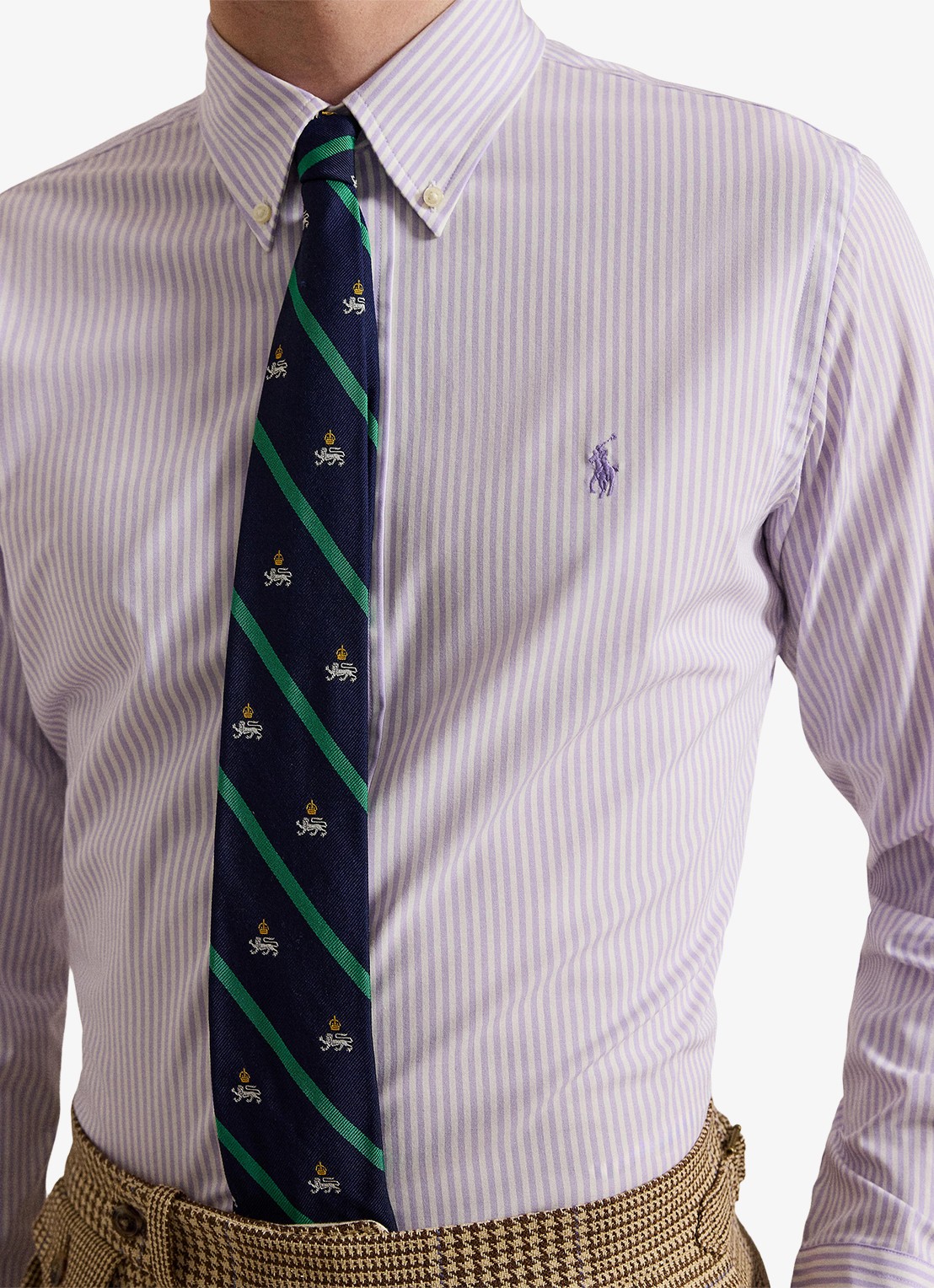 Ralph Lauren Custom fit overhemd met streepprint - detail 4 paars
